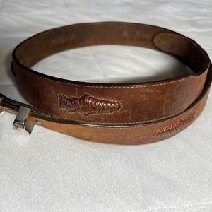 Vintage Orvis Men’s brown leather braided trout belt 36 EUC